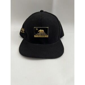 California Republic Black Gold Plaque Bear Logo Hat Cap Lids Exclusive